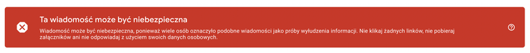 Wiadomość może być niebezpieczna, ponieważ wiele osób oznaczyło podobne wiadomości jako próby wyłudzenia informacji. Nie klikaj żadnych linków, nie pobieraj załączników ani nie odpowiadaj z użyciem swoich danych osobowych.