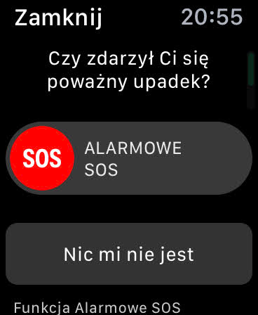 Wykrycie upadku przez iWatch