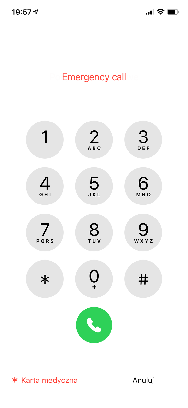 Karta medyczna na ekranie blokady iPhone