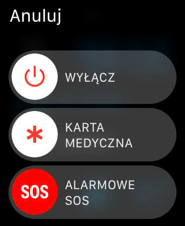 Karta medyczna na ekranie blokady iWatch
