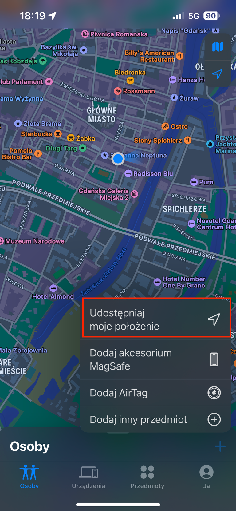 Lokalizowanie dziecka przy pomocy iPhone