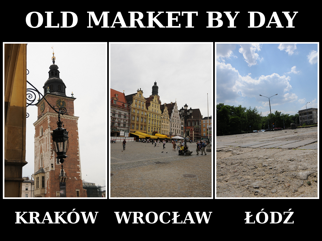 Stary Rynek w Krakowie, Wroc艂awiu i 艁odzi