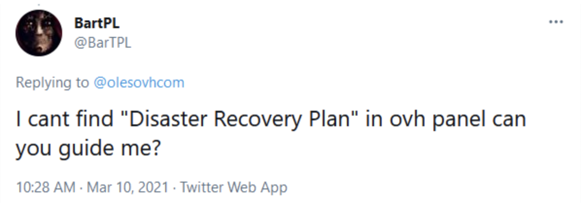 OVH Disaster Recovery Plan