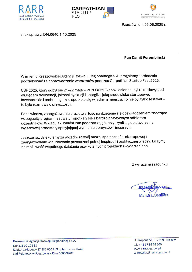 Referencje Carpathian Startup Fest 2025